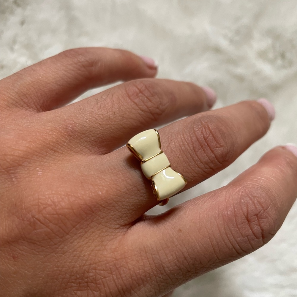 Authentic White Bow Kate Spade Ring